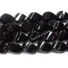 Black Aqate Beads Twist 13x18mm Sold per 16-inch strand
