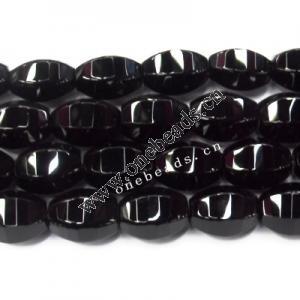 Black Aqate Beads Faceted Oval 12x16mm Sold per 16-inch strand