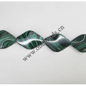 Malachite Beads Diamond 22x31mm Sold per 16-inch strand