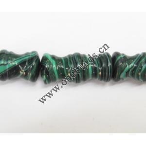 Malachite Beads Bamboo 14x9mm Sold per 16-inch strand