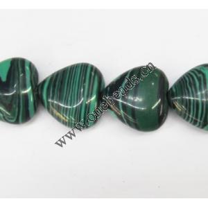 Malachite Beads Heart 12x12mm Sold per 16-inch strand