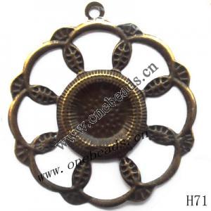 Iron Pendant/Drops Pb-free Flower 50mm Sold by PC