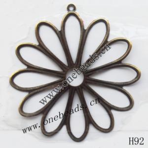 Iron Pendant/Drops Pb-free Flower 45mm Sold by PC