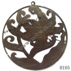 Iron Pendant/Drops Pb-free Coin 58mm Sold by PC