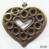 Iron Pendant/Drops Pb-free Heart 40x40mm Sold by PC