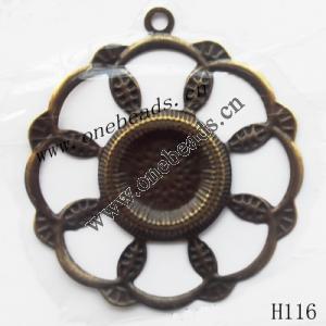 Iron Pendant/Drops Pb-free Flower 51mm Sold by PC