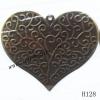 Iron Pendant/Drops Pb-free Heart 58x66mm Sold by PC
