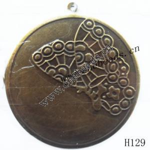 Iron Pendant/Drops Pb-free Coin 60mm Sold by PC