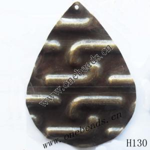 Iron Pendant/Drops Pb-free Flat Teardrop 50x67mm Sold by PC