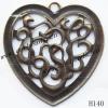 Iron Pendant/Drops Pb-free Heart 55x57mm Sold by PC