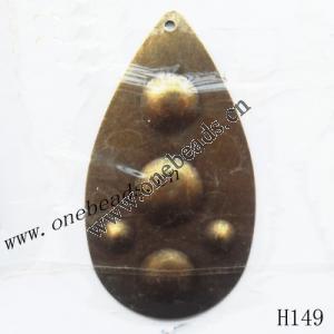 Iron Pendant/Drops Pb-free Flat Teardrop 31x55mm Sold by PC