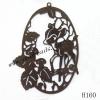 Iron Pendant/Drops Pb-free Flat Oval 47x64mm Sold by PC