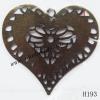 Iron Pendant/Drops Pb-free Heart 50x87mm Sold by PC