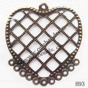 Iron Connectors/links Pb-free Heart 42x45mm Sold by PC