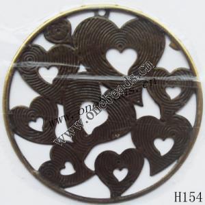 Iron Connectors/links Pb-free Ring with Heart 45mm Sold by PC