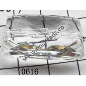 Faceted Rectangle Acrylic Beads 29x18mm Hole:2.5mm Sold by kg