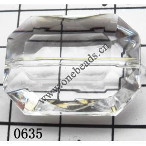 Faceted Rectangle Acrylic Beads 21x29mm Hole:1.5mm Sold by kg