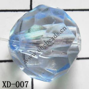 Faceted Round Acrylic Beads 12mm Hole:1mm Sold by bag
