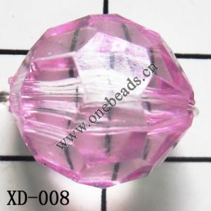 Faceted Round Acrylic Beads 13mm Hole:2mm Sold by bag