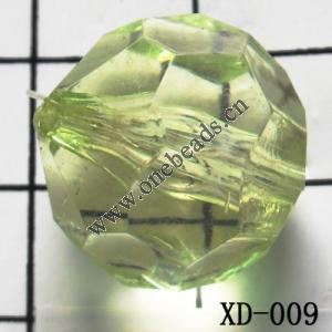Faceted Round Acrylic Beads 17mm Hole:2mm Sold by bag