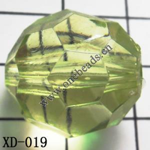 Faceted Round Acrylic Beads 18mm Hole:2mm Sold by bag