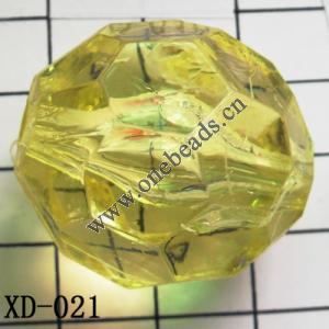 Faceted Round Acrylic Beads 28mm Hole:3.5mm Sold by bag