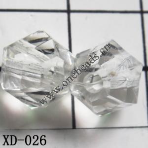 Faceted Round Acrylic Beads 10mm Hole:2mm Sold by bag