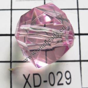 Faceted Round Acrylic Beads 20mm Hole:3mm Sold by bag