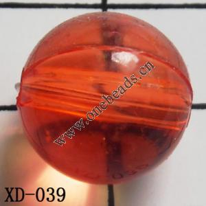 Round Acrylic Beads 14mm Hole:2mm Sold by bag
