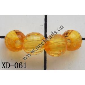 Faceted Round Acrylic Beads 4mm Hole:1mm Sold by bag