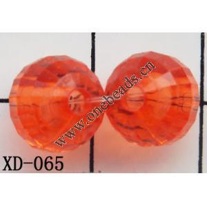 Faceted Round Acrylic Beads 10mm Hole:1.5mm Sold by bag