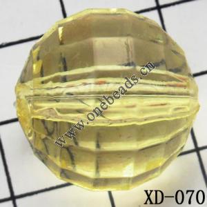 Faceted Round Acrylic Beads 20mm Hole:2mm Sold by bag