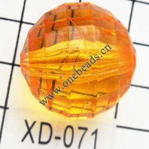 Faceted Round Acrylic Beads 22mm Hole:2mm Sold by bag