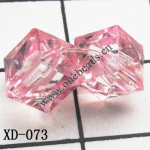 Faceted Cube Acrylic Beads 7mm Hole:1mm Sold by bag