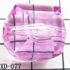 Faceted Cuboid Acrylic Beads 20x20mm Hole:3.5mm Sold by bag