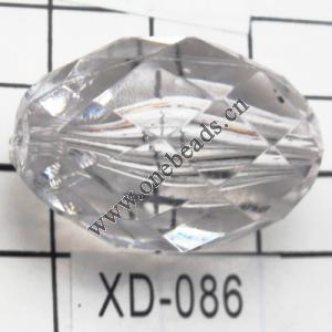Faceted Drum Acrylic Beads 30x20mm Hole:2.5mm Sold by bag