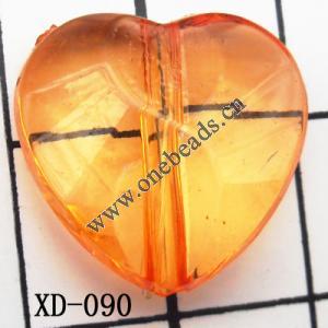 Faceted Heart Acrylic Beads 17x17mm Hole:1mm Sold by bag