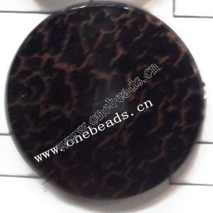 Imitate Wood Acrylic Beads, Coin 42mm, Sold by bag