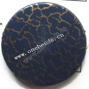 Imitate Wood Acrylic Beads, Coin 42mm, Sold by bag