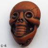 Imitate Wood Acrylic Beads, Skeleton(2-side) 17x25x13mm Hole:2.5mm, Sold by bag