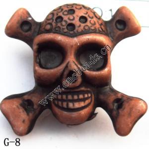 Imitate Wood Acrylic Beads, Skeleton 25x23x15mm Hole:2.5mm, Sold by bag