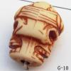 Imitate Wood Acrylic Beads, Skeleton(2-side) 15x20x12mm Hole:2mm, Sold by bag