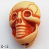 Imitate Wood Acrylic Beads, Skeleton(2-side) 14x20x10mm Hole:2mm, Sold by bag