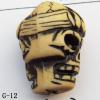 Imitate Wood Acrylic Beads, Skeleton(2-side) 20x25x17mm Hole:2mm, Sold by bag