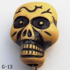 Imitate Wood Acrylic Beads, Skeleton(2-side) 14x20x10mm Hole:2.5mm, Sold by bag0g