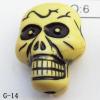 Imitate Wood Acrylic Beads, Skeleton(2-side) 18x25x14mm Hole:2.5mm, Sold by bag