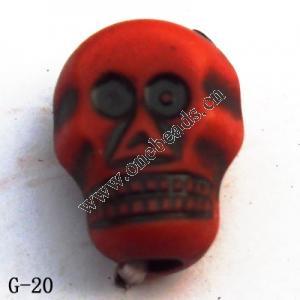 Imitate Wood Acrylic Beads, Skeleton(2-side) 12x11x6mm Hole:2.5mm, Sold by bag