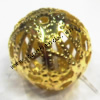 Iron Hollow Beads, Lead-free&Nickel Round 14mm, Sold by Bag
