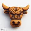 Imitate Wood Acrylic Beads, Cattle Head 20x17x7mm Hole:2mm, Sold by bag