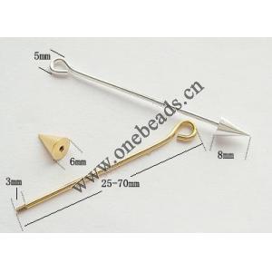 Brass Eyepin, No cone Lead-Free 25mm, Sold by PC